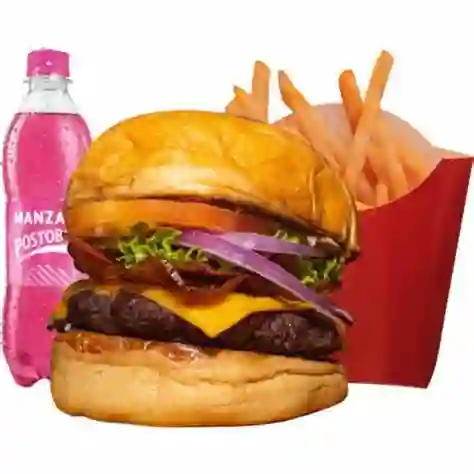 Burguer Express + Papas +Gaseosa 250 ml