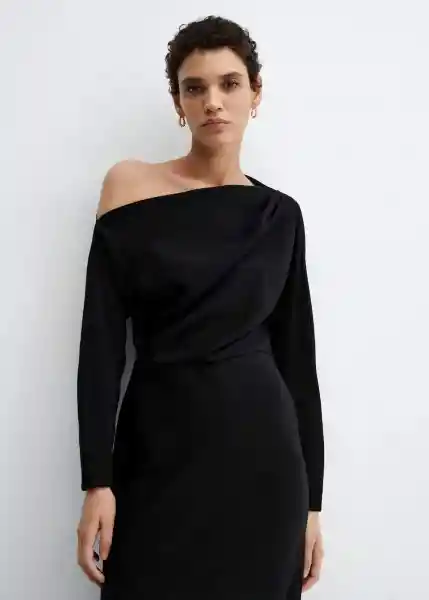 Vestido Cris Negro Talla XL Mujer Mango