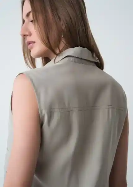 Camisa Alana Mujer Gris Rocoso Claro Talla S 519g331 Naf Naf