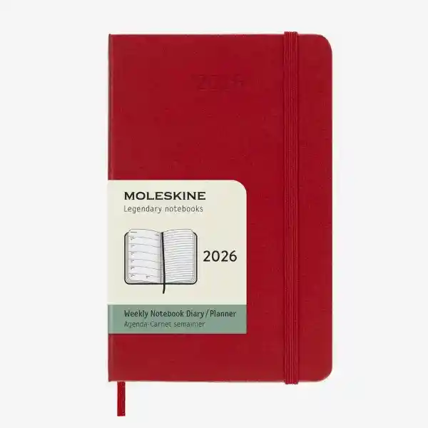 Moleskine Agenda Semanal Rojo Pequeña Hc 2026