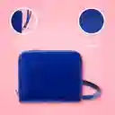 Cartera Corta Para Mujer Tipo Charol Azul Miniso