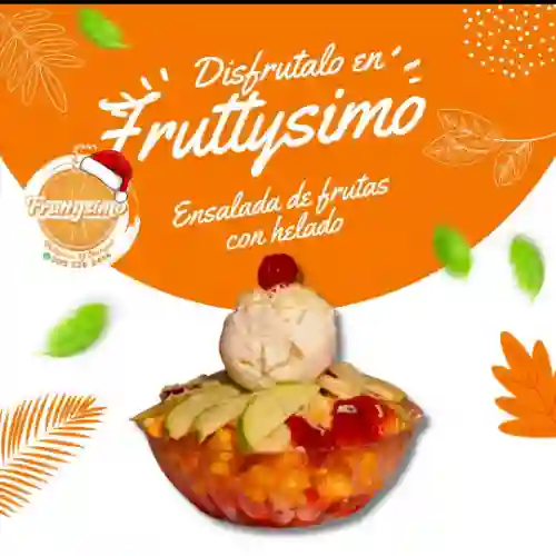 Ensalada de Frutas , con Helado