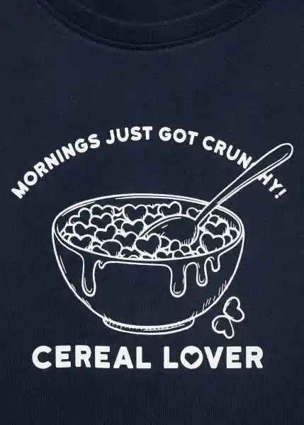 Camiseta Cereal Navy Talla 10 Niñas Mango