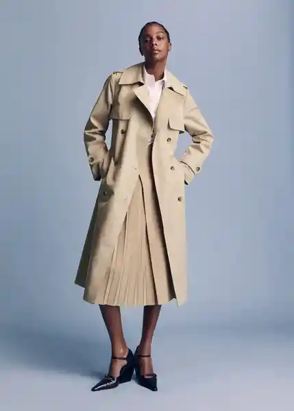 Gabardina Trench Lolipop Beige Talla L Mujer Mango