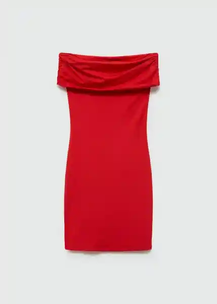 Vestido Bardot Rojo Talla L Mujer Mango