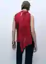 Blusa Amapola Rojo Talla M Mujer Mango
