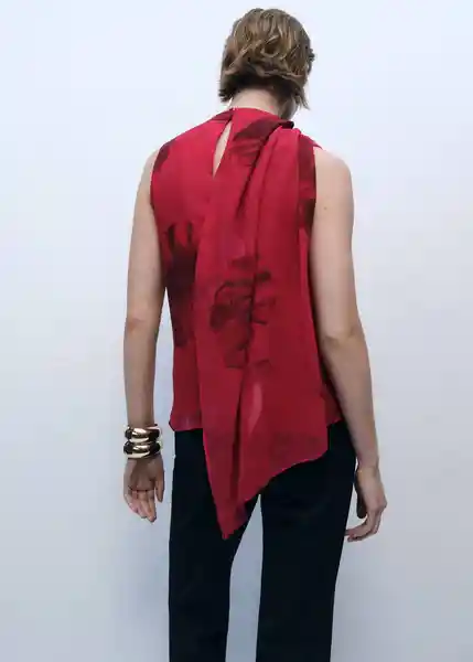 Blusa Amapola Rojo Talla M Mujer Mango