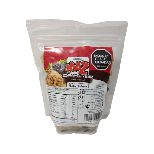 Maz Snack Fruto Seco Maní Con Pasas 350 g