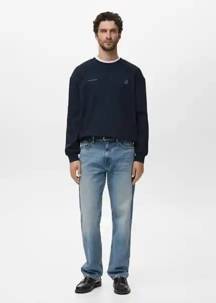 Buzo Sudadera Brooklyn Navy Talla M Hombre Mango
