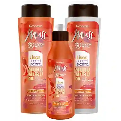 Muss Shampoo + Acondicionador Control Lisos + Crema para Peinar