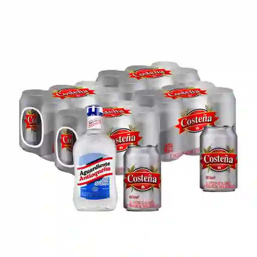 Combo Aguardiente Antioqueño Sin Azúcar + Costeña Cerveza Lager