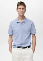 Camiseta Polo Rea Agua Talla L Hombre Mango