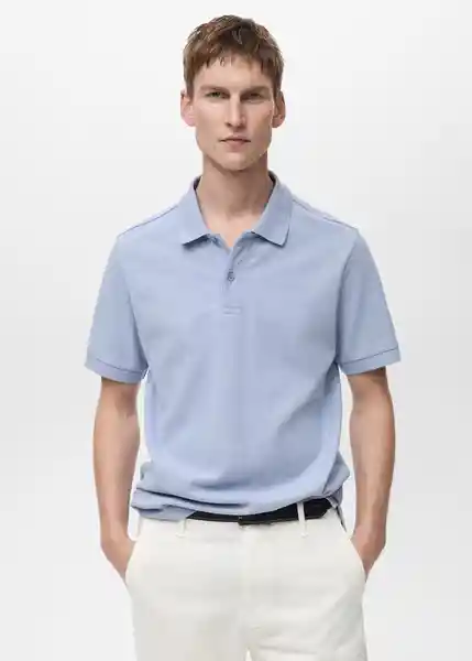 Camiseta Polo Rea Agua Talla L Hombre Mango