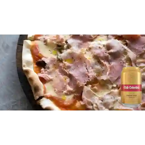 Combo Pizza Porsciutto E Funghi Small + Club Col. Dorada 330ml