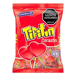 Tipitín Chupetas en Forma de Corazón Sabor a Cereza