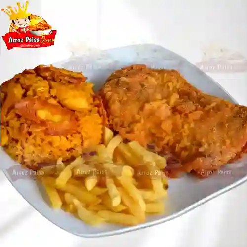 Combo Arroz Paisa, Filete Pollo & Papas