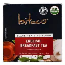 Bitaco té Negro Orgánico English Breakfast