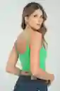 Crop Top Tiras Malibu Color Verde Masmelo Talla S Ragged