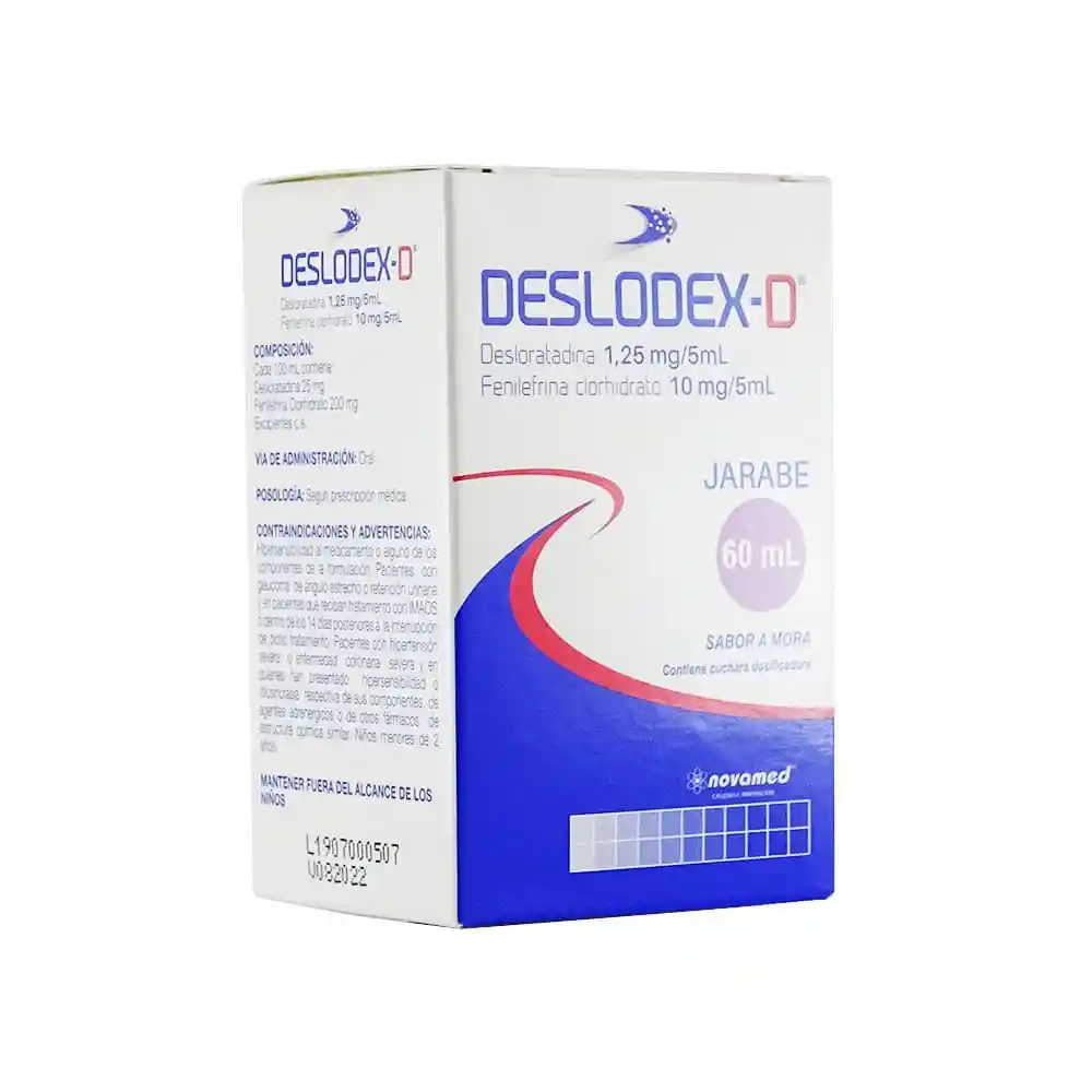 Deslodex-D Jarabe con Sabor a Mora (1.25 mg/10 mg)