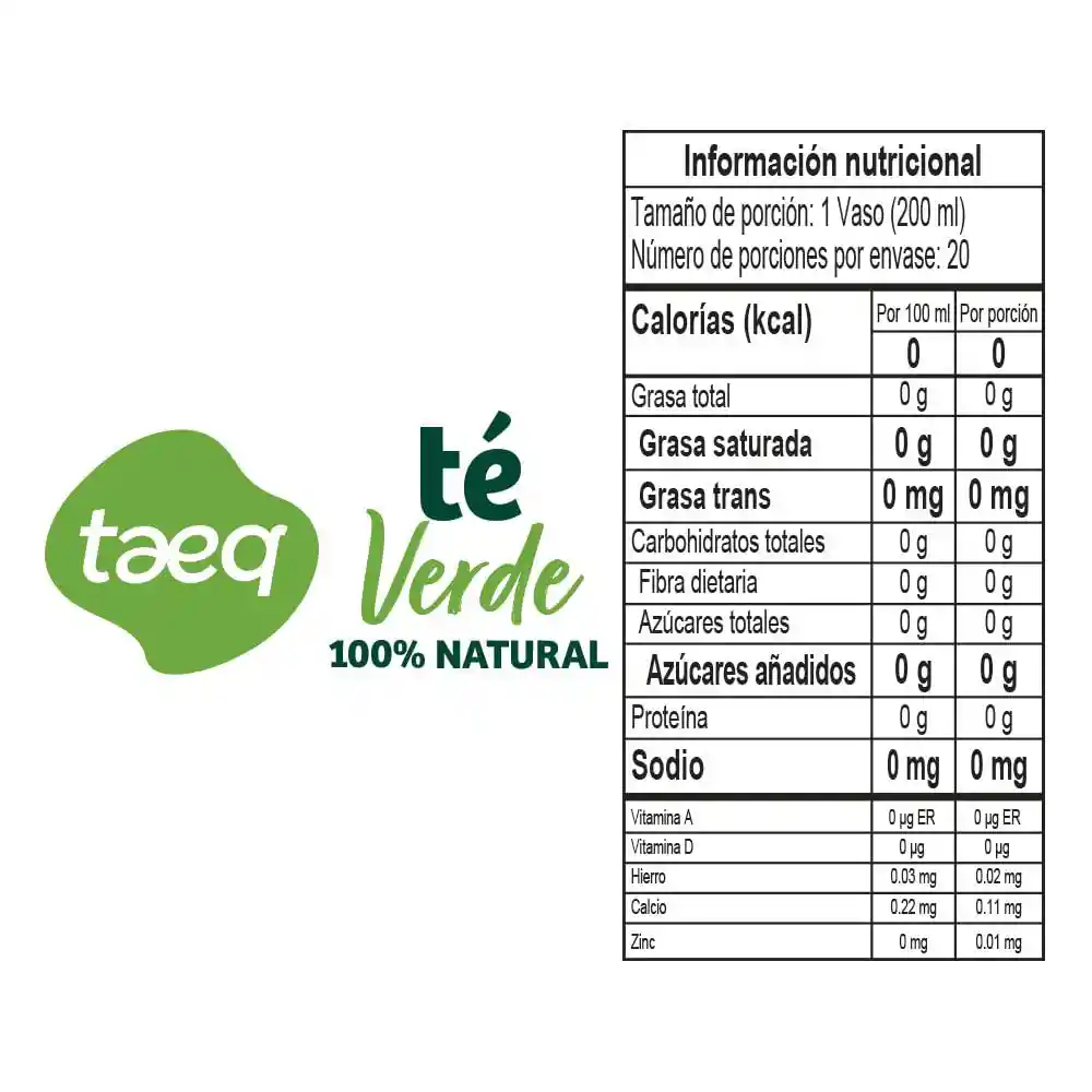Taeq Te Verde con Limonaria 100% Natural