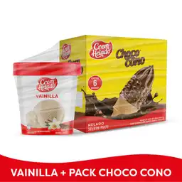 Crem Helado Helado Sabor Vainilla + Chococonos