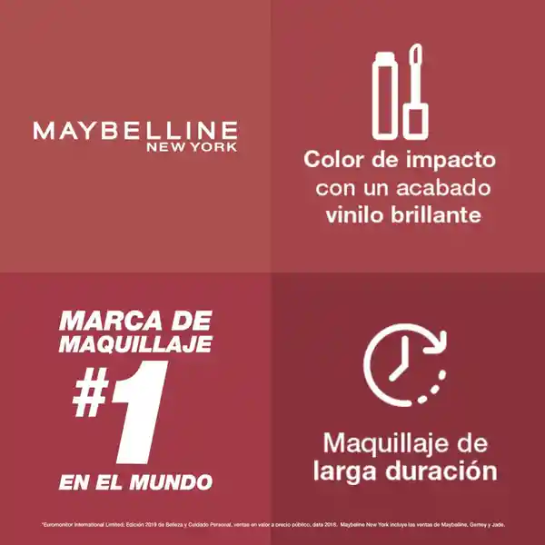 Labial Líquido Maybelline Vinyl Ink Peppy