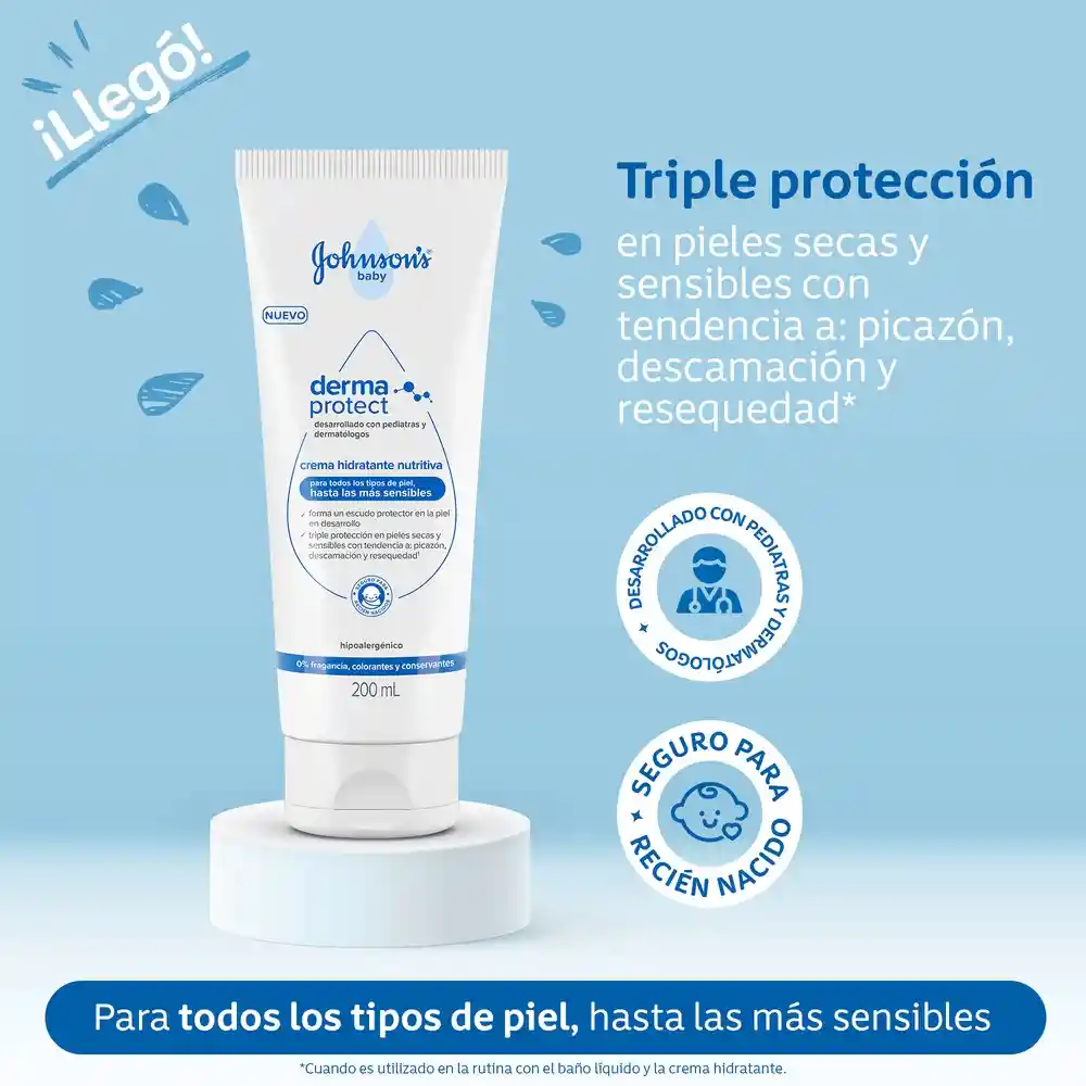 Crema Corporal Bebé JOHNSON'S Derma Protect x 200 ML