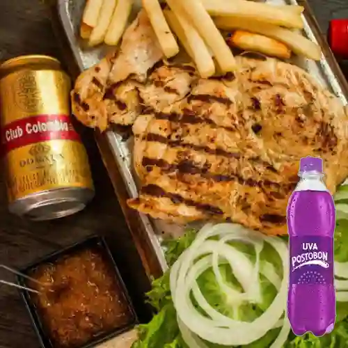 Combo Pechuga Ala Plancha + Postobon Uva 400 ml
