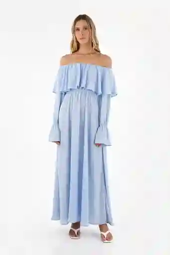 Vestido Largo Elle Azul Talla 00 XS