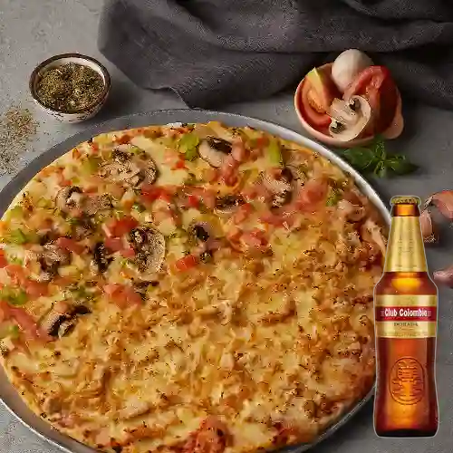 Combo Pizza X Mitades Piccolo + Club Col. Dorada 330ml