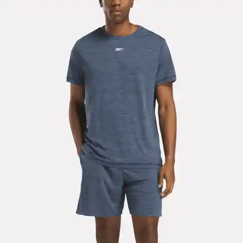 Reebok Camiseta Train Melange Tech Manga Corta Gris Oscuro T M
