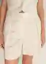 Bermuda Max Blanco Talla 34 Mujer Mango