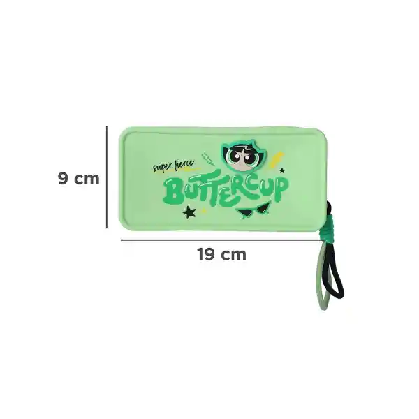 Cosmetiquera Serie Chicas Súper Poderosas Verde Cuadrada Miniso
