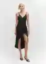 Vestido Lindisim Negro Talla L Mujer Mango