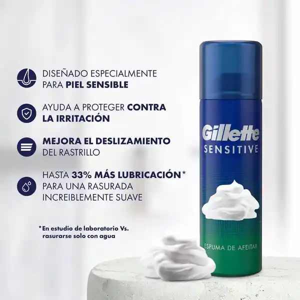 Gillette Espuma de Afeitar Sensitive Para Piel Sensible