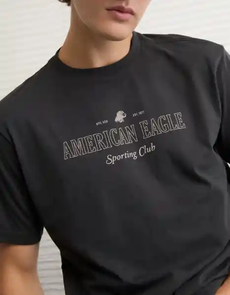 Camiseta Hombre Negro Talla LARGE 4873001 American Eagle