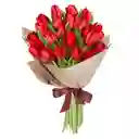 Arreglo Floral 25 Tulipanes Rojos Ile De France En Ramo