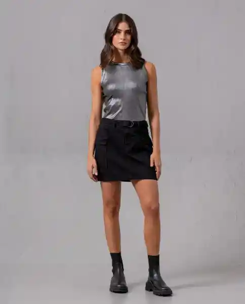 Camiseta Mujer Gris Acero Medio Talla XL 95804 Rifle