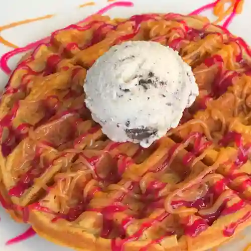 Waffle con Helado