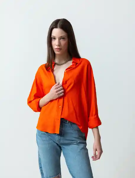 Camisa Venus Naranja Frailecillo Medio Cala L 513F399 Naf Naf