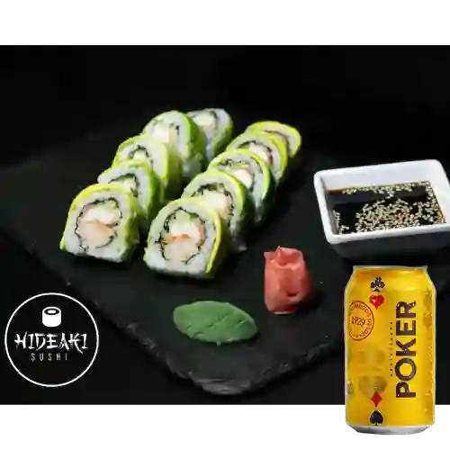 Combo Avocado Rolls + Cerveza Poker Lta 330ml