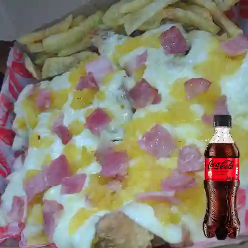 Combo Chickzza Hawaiana Kronch +Cocacola S/az 400ml