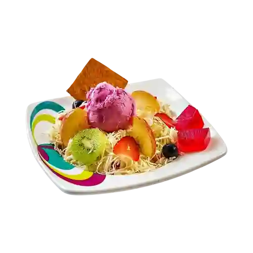 Ensalada Fruta Queso, Crema y Helado