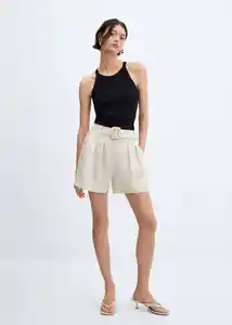 Short Mia-W Beige Talla L Mujer Mango