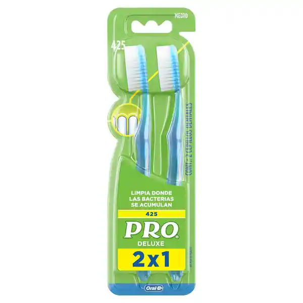 Cepillo de Dientes Oral-B Pro Deluxe 425 Medio 2 Unidades