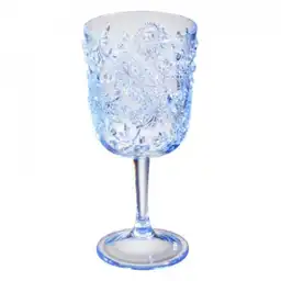 Copa Elaborada en Acrílico. Color Azul. Moderno Diseño. Contraste Brillante. Forma Circular. Resistente a Golpes. de Fácil Limpieza. Práctico. Capacidad 347 mL. Sku 207438