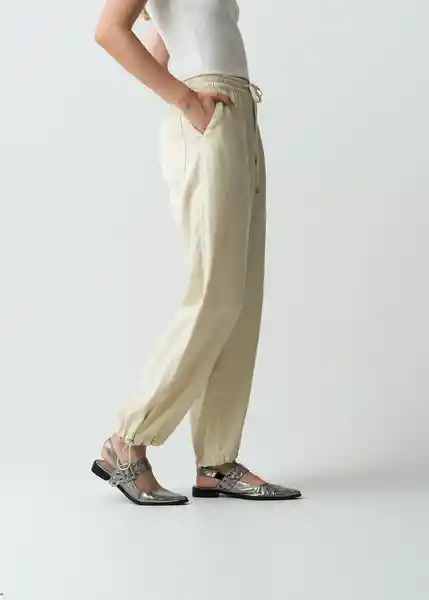 Pantalón Nina Mujer Crudo Crema Claro T 12 032G382 Naf Naf