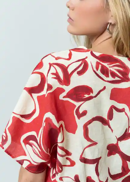 Camisa Mujer Rojo Pompeya Oscuro Talla M 512G334 Naf Naf
