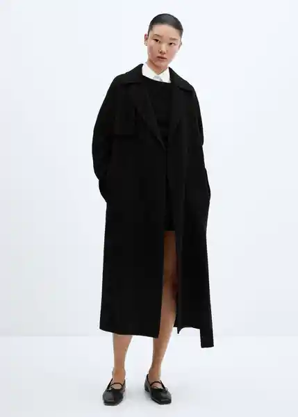 Abrigo London Negro Talla 24 Mujer Mango