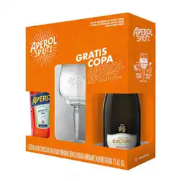 Aperol Caja con Licores Aperol + Cinzano + Copa